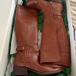 Brown Leather Knee-High Boots